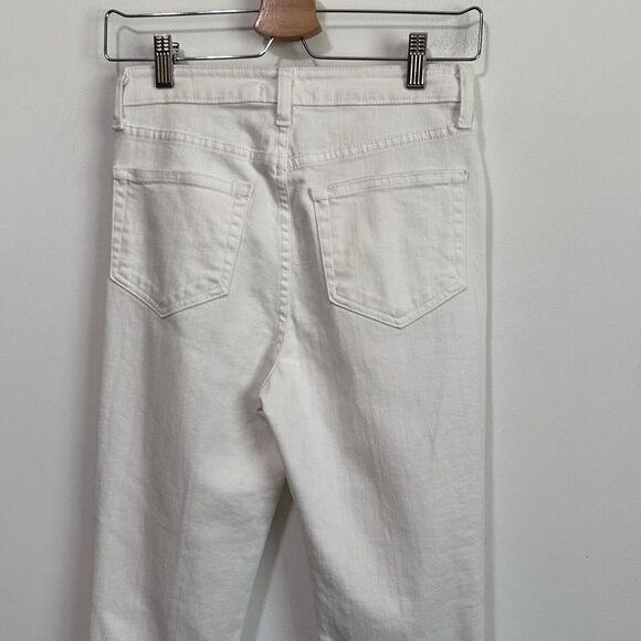 L’AGENCE High Line Skinny Jeans 25 White Ripped Raw Hem Sexy Designer Distressed - Picture 5 of 9